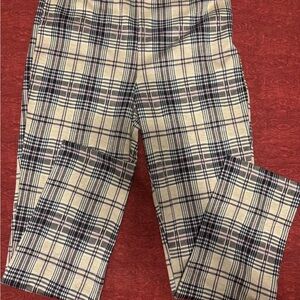 Medium Hollister Beige and Black Plaid Pants